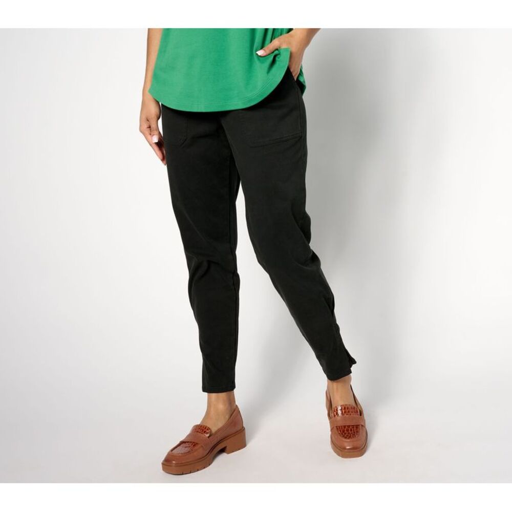Ryan Simkhai Eyeshop Women's Pants Sz 12 Tall Brushed Sateen Ankle Black
